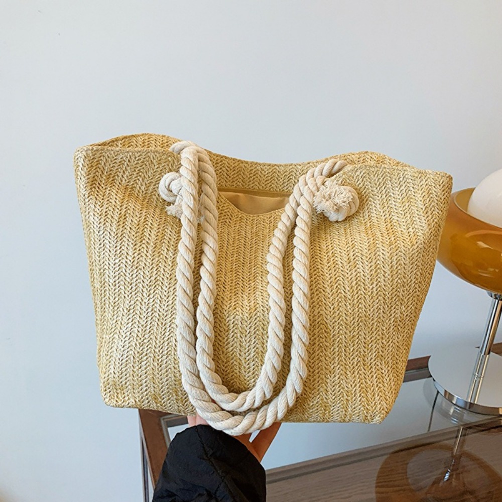 Women'S Raffia Bags - 새로운 여름 비치 토트백 대용량 라피아