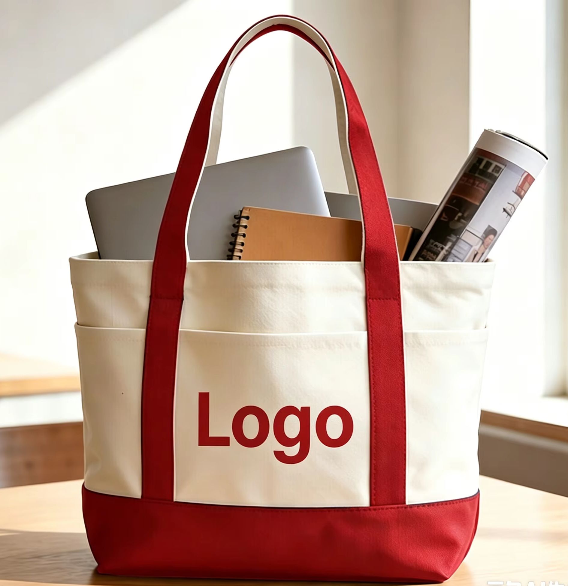 Women Bags Company - 맞춤형 캔버스 토트백, 로고/텍스트 인쇄, 면