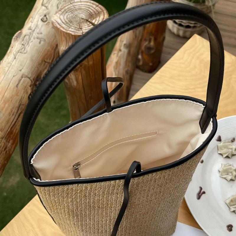 클래식 라피아 니트 소재의 작은 비치 버킷 백 여성용  - Women'S Raffia Bags 리뷰 및 가격