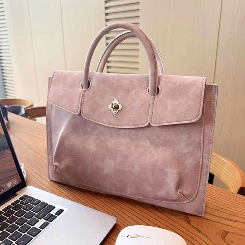 우아한 핑크색 PU 가죽 노트북 토트백, 꽃무늬 턴락  - Women Hand Bags For Office 리뷰 및 가격