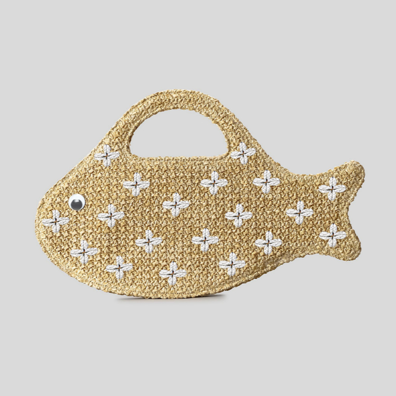라피아 짚으로 짠 가방, 물고기 모양의 재미있고 귀여운 - Women'S Raffia Bags 리뷰 및 가격