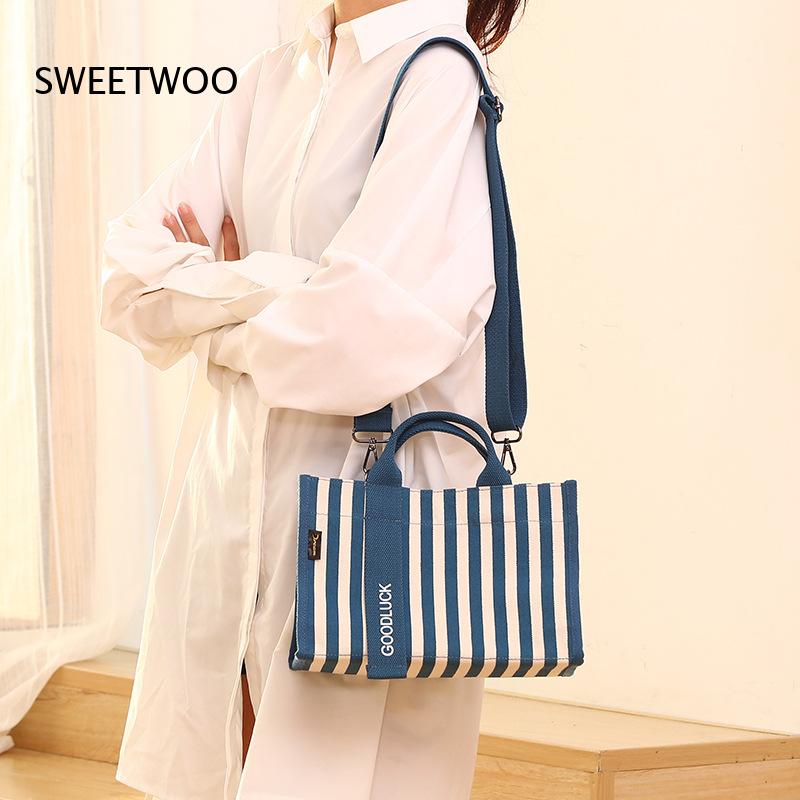 2026 세로 스트라이프 캔버스 소형 토트백 멀티 웨이 - Women Hand Bags For Office 리뷰 및 가격