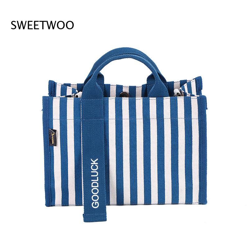 2026 세로 스트라이프 캔버스 소형 토트백 멀티 웨이 - Women Hand Bags For Office 리뷰 및 가격