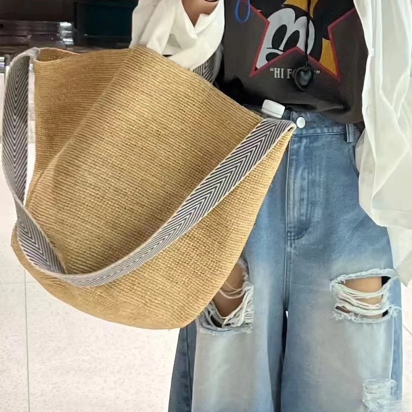 여름 라피아 밀짚 가방 여성을위한 대용량 짠 비치 가방 - Women'S Raffia Bags 리뷰 및 가격