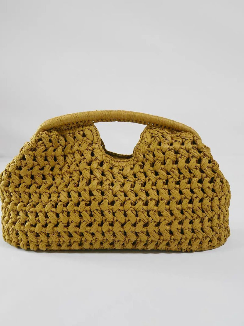 우아한 숙녀 체인 짠 핸드백 밀짚 숄더 백 세련된 라피 - Women'S Raffia Bags 리뷰 및 가격