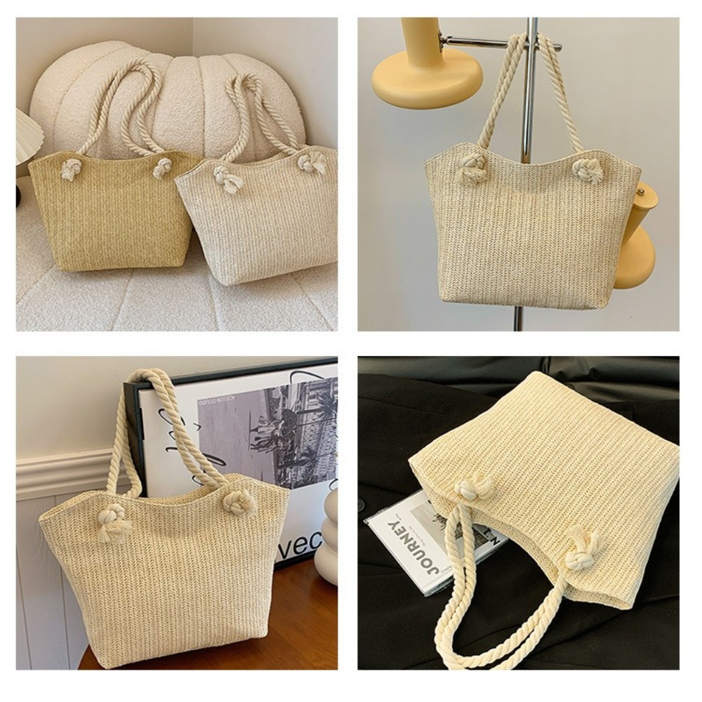 새로운 여름 비치 토트백 대용량 라피아 보헤미안 탑핸들 - Women'S Raffia Bags 리뷰 및 가격