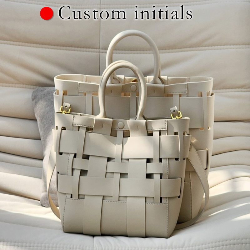 맞춤형 이니셜 진정한 가죽 꼰 토트 백 여성용 고급 디 - Women Bags On Sale 리뷰 및 가격