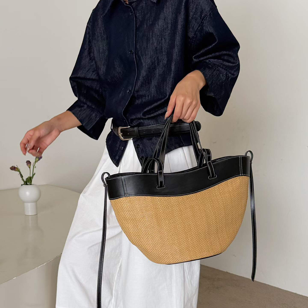 Mendy 정품 가죽 천연 라피아 토트 백 여성 미니멀 - Women'S Raffia Bags 리뷰 및 가격