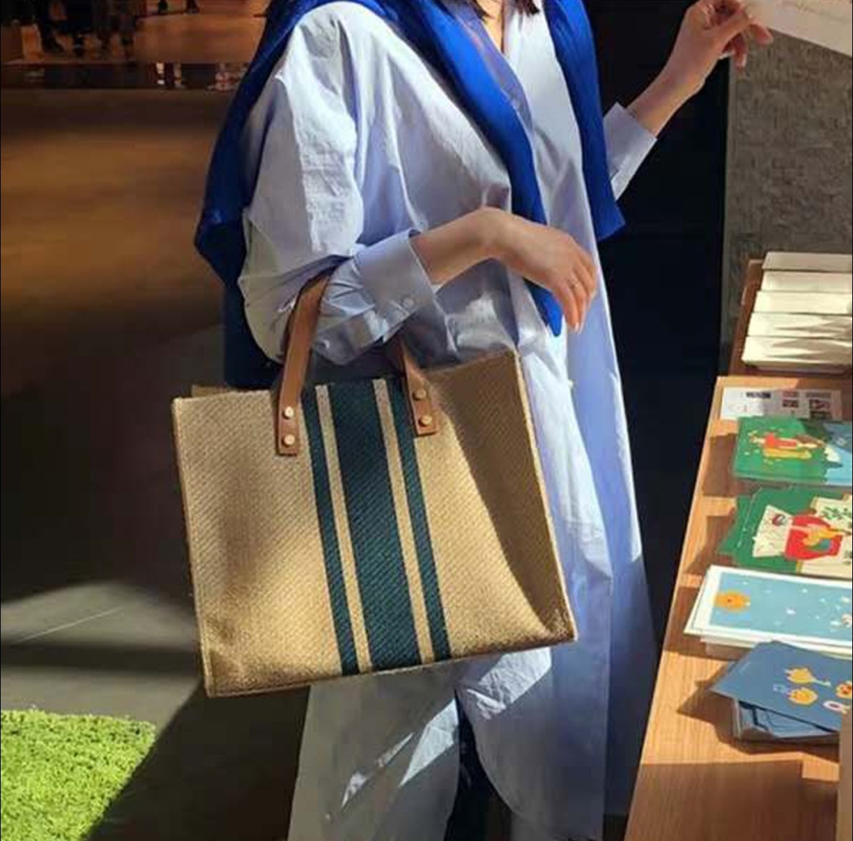 2026 새로운 줄무늬 캔버스 토트 백 여성 대용량 인 - Women Hand Bags For Office 리뷰 및 가격