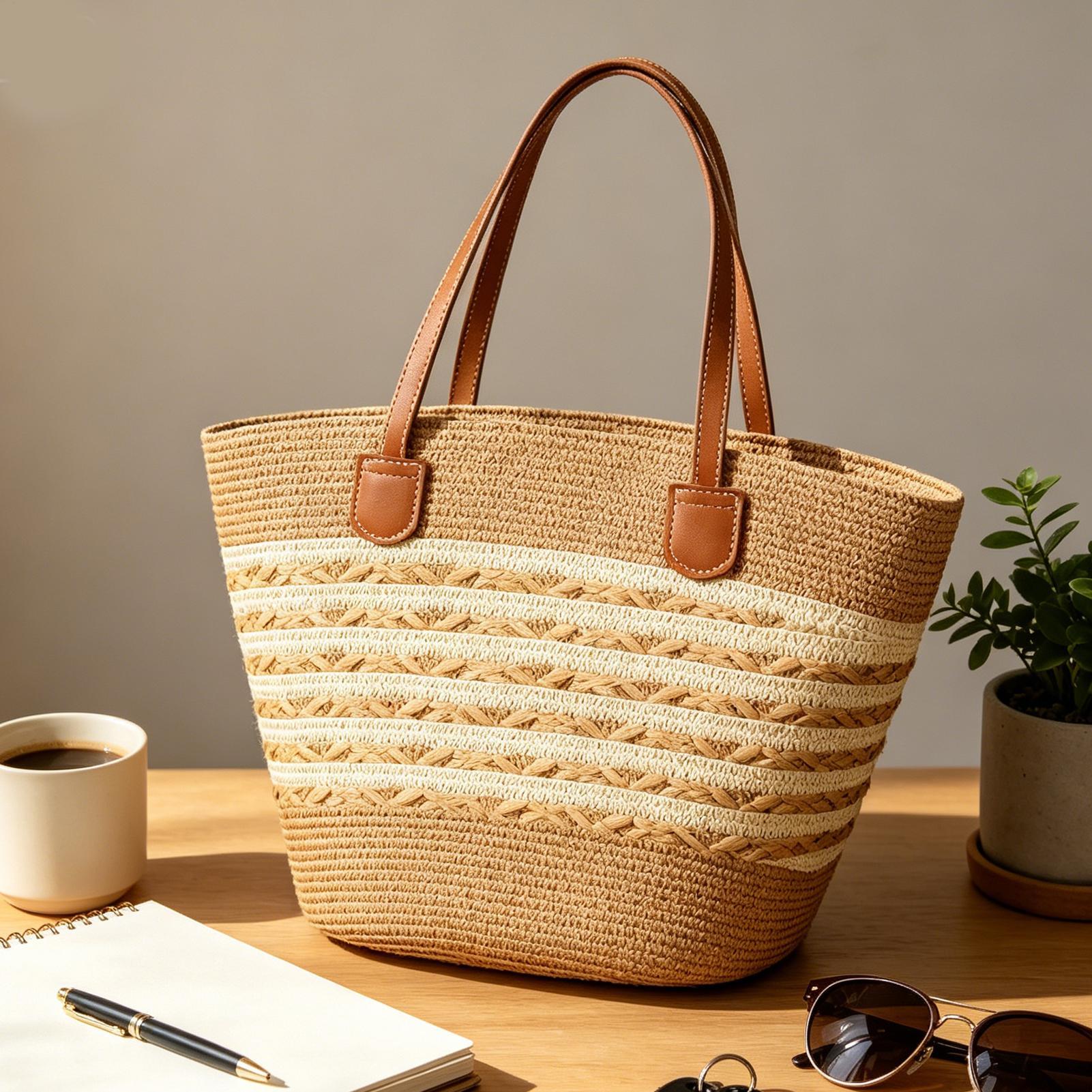 우아하고 세련된 새로운 대형 보헤미안 스타일 밀짚 토트 - Women'S Bags Handbags 리뷰 및 가격