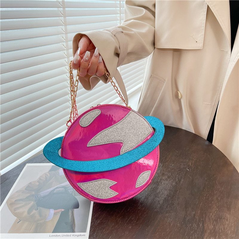어린 소녀를위한 레이저 원형 행성 모양 지갑과 핸드백  - Women'S Young Bags 리뷰 및 가격