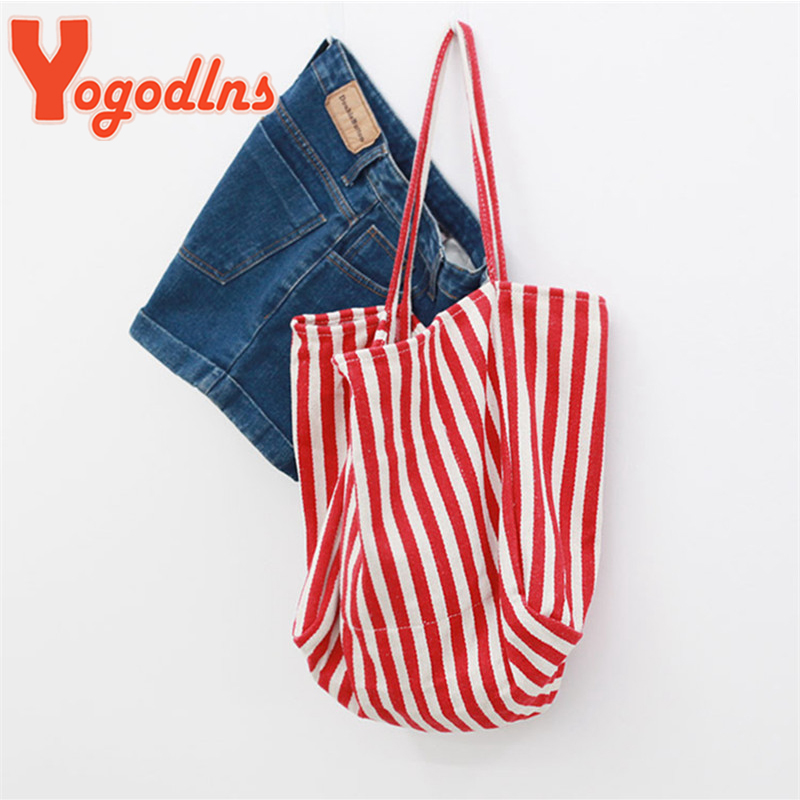 여성을위한 대용량 캔버스 가방 패션 스트라이프 숄더 백 - Women Bags On Sale 리뷰 및 가격
